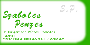 szabolcs penzes business card